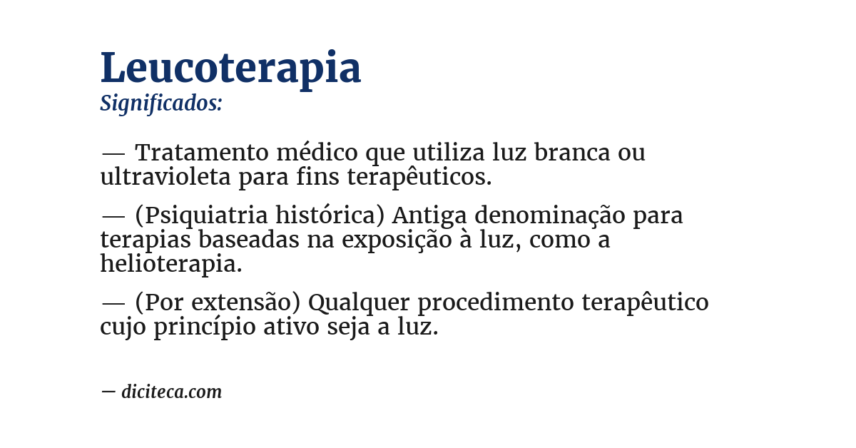 Significado de leucoterapia