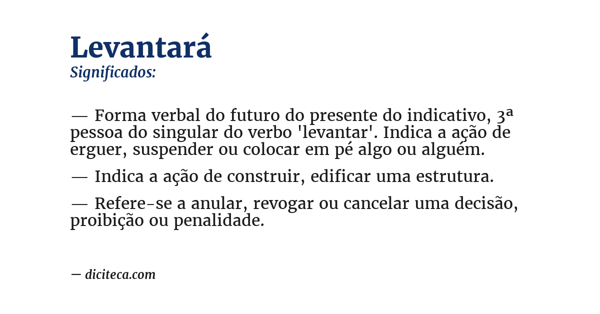 Significado de levantará