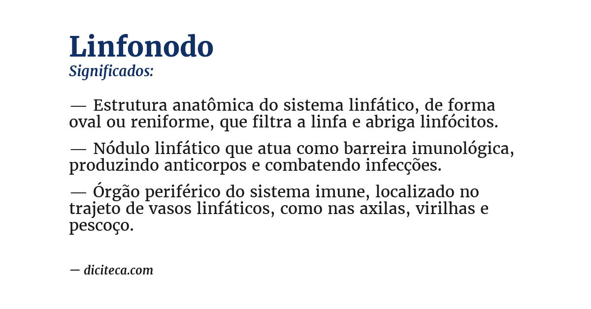 Significado de linfonodo