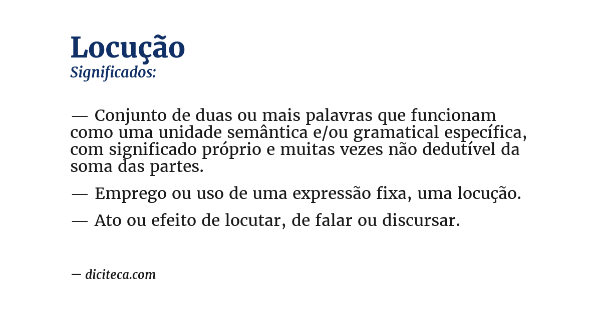 Significado de locução