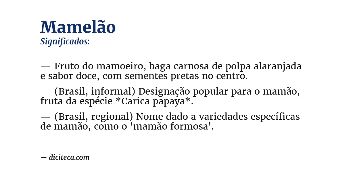 Significado de mamelão