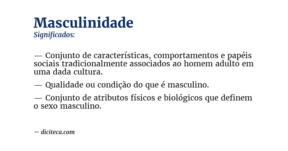 Significado de masculinidade
