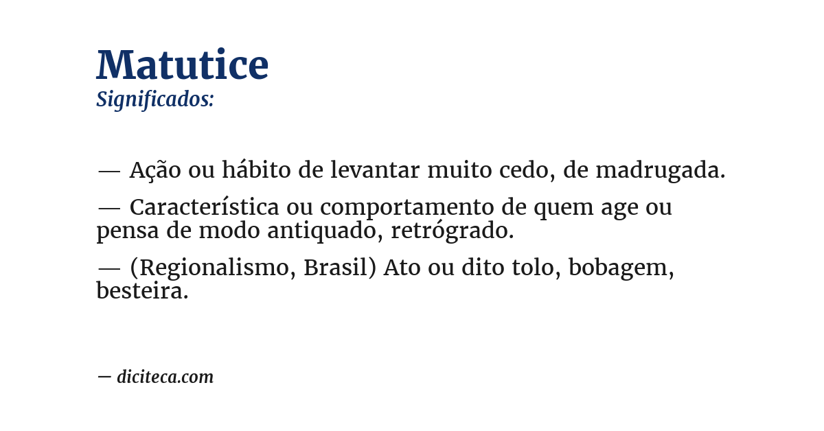 Significado de matutice