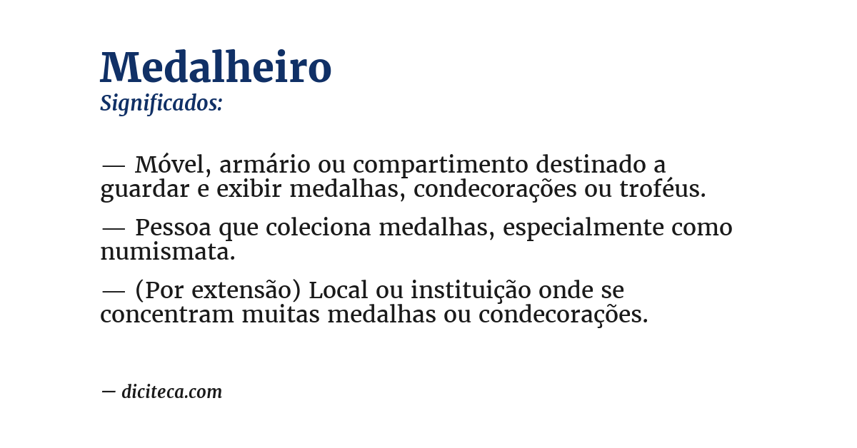 Significado de medalheiro