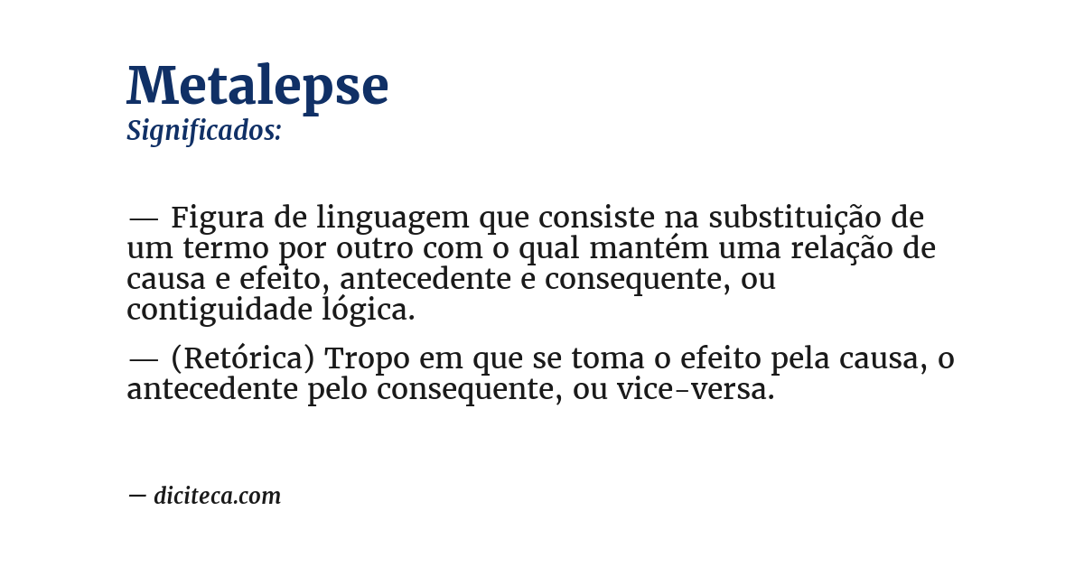 Significado de metalepse