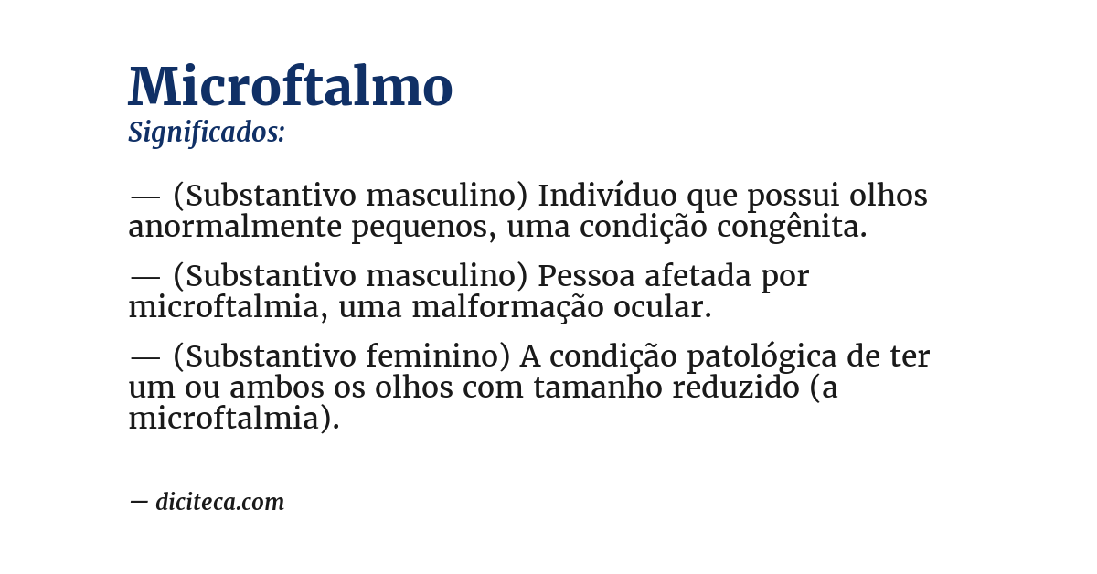 Significado de microftalmo