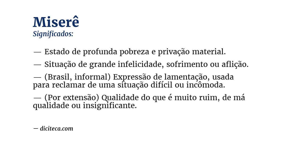 Significado de miserê