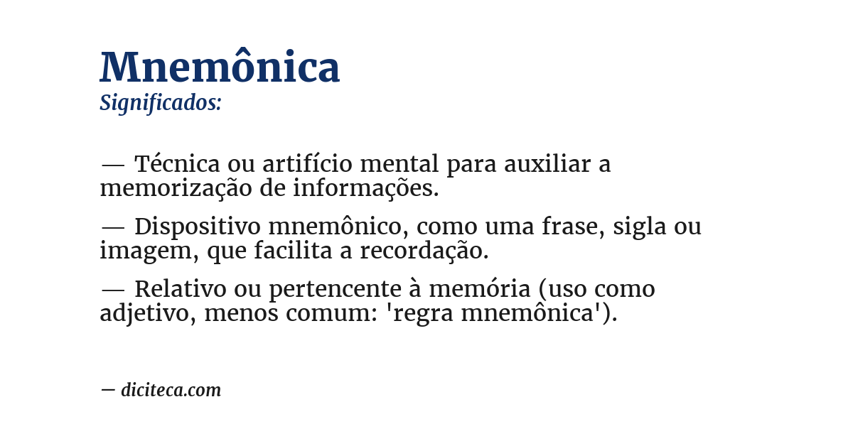 Significado de mnemônica