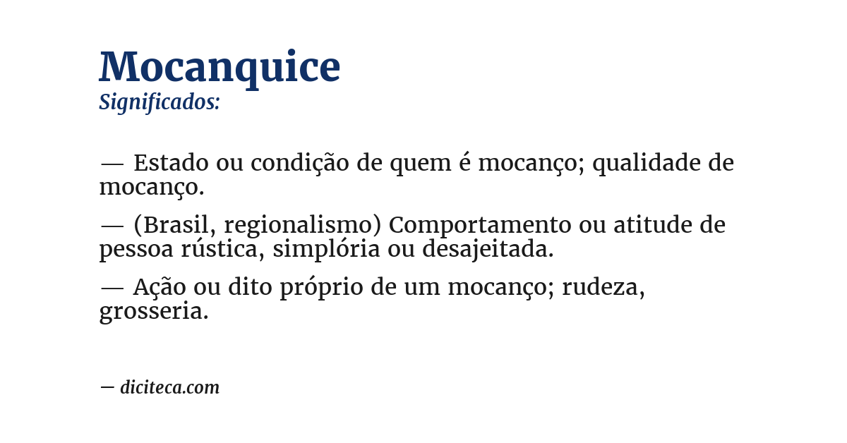 Significado de mocanquice