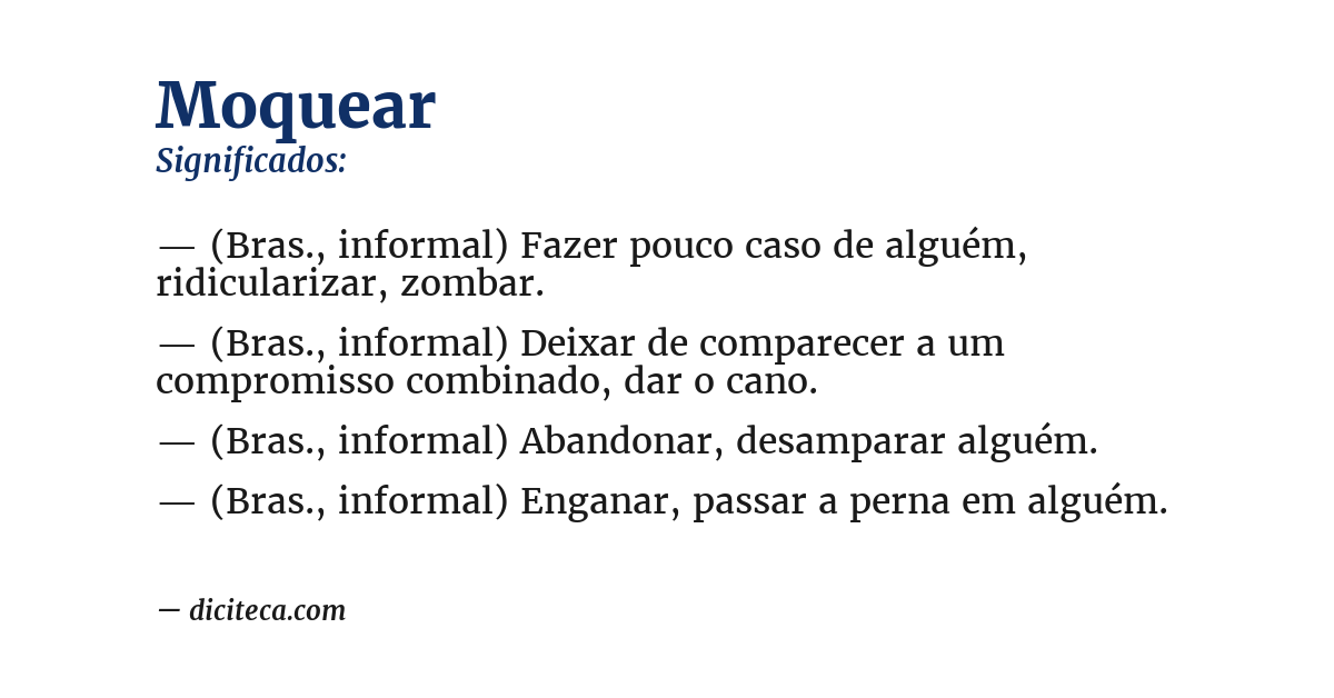 Significado de moquear