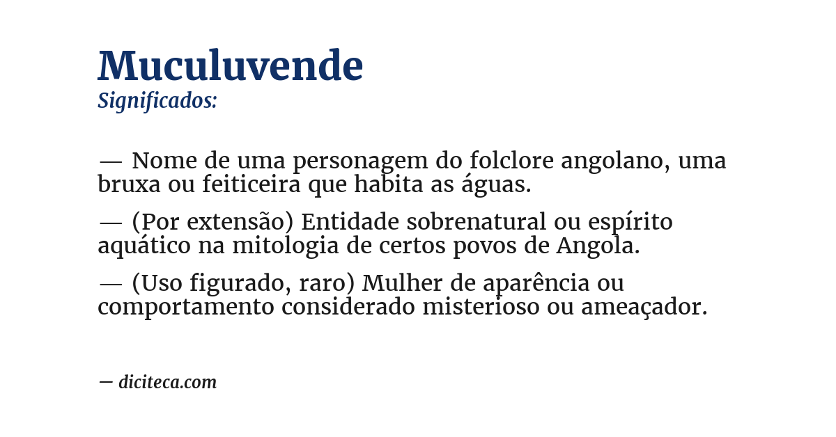 Significado de muculuvende