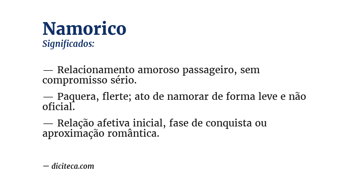 Significado de namorico