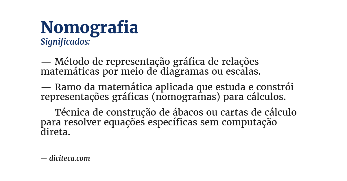 Significado de nomografia