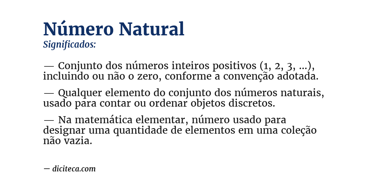 Significado de número natural