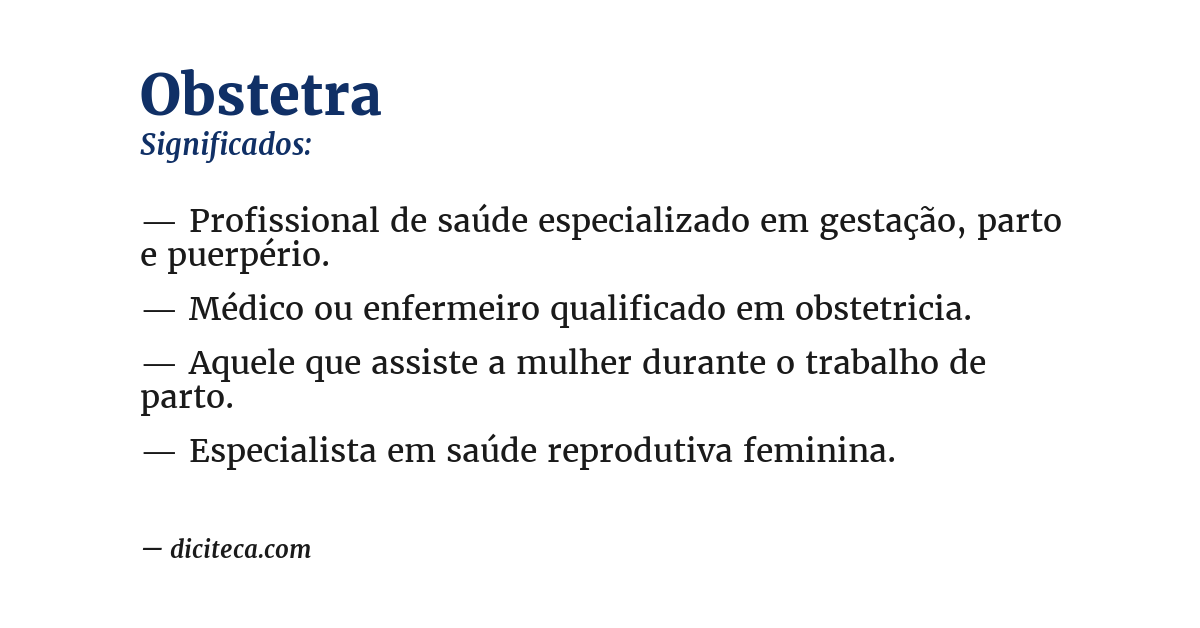 Significado de obstetra