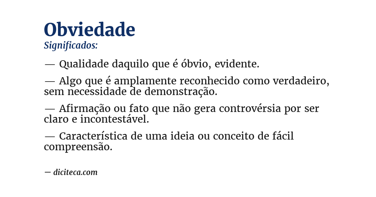 Significado de obviedade