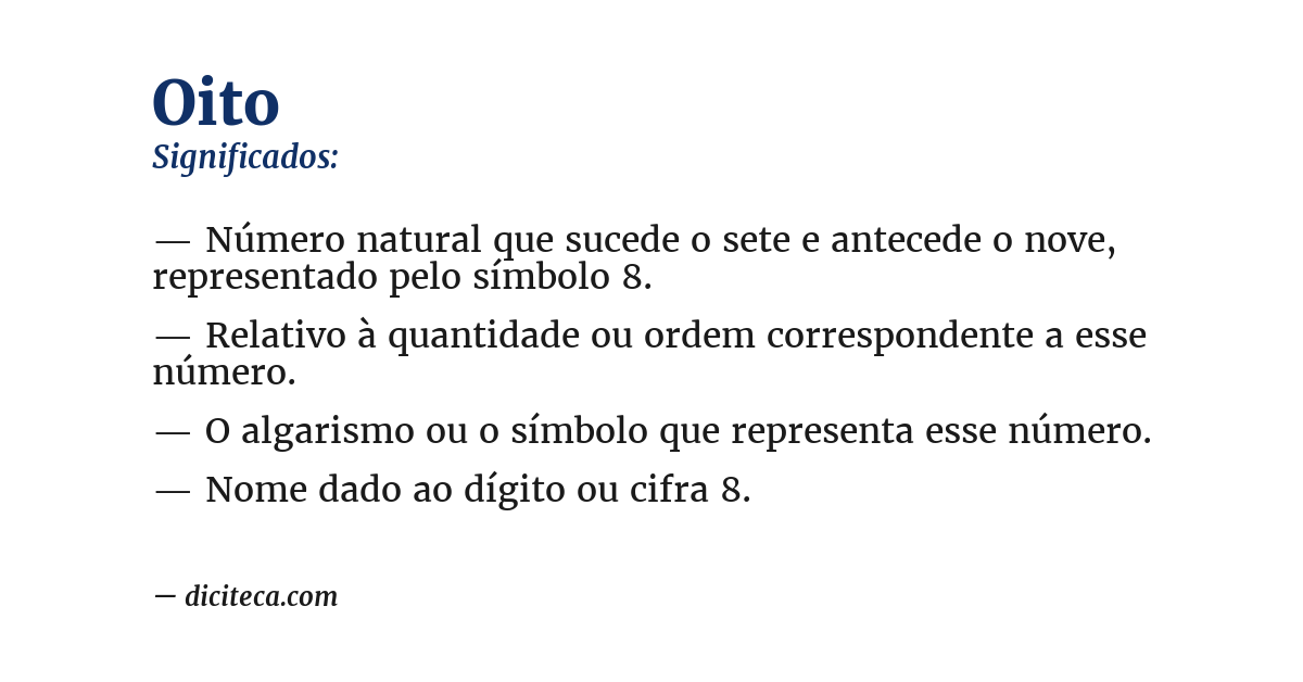 Significado de oito
