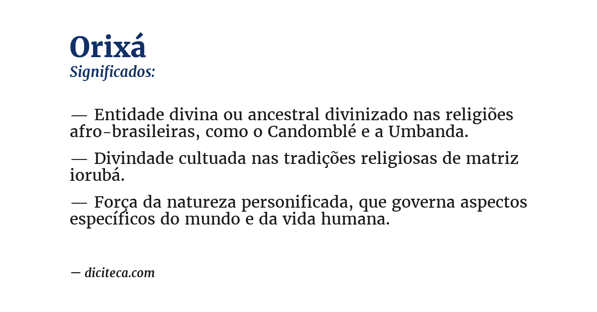 Significado de orixá