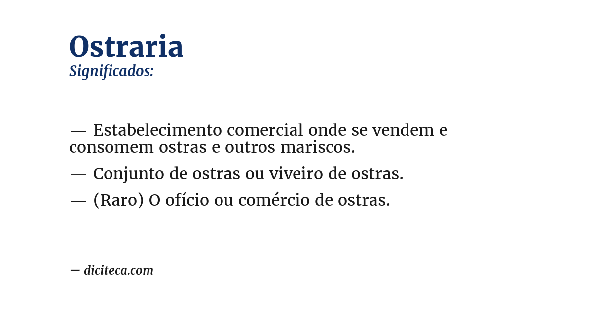 Significado de ostraria