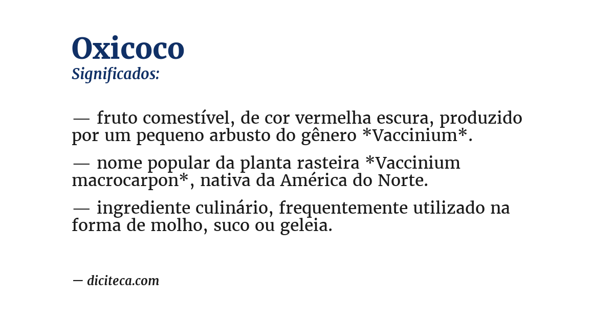 Significado de oxicoco