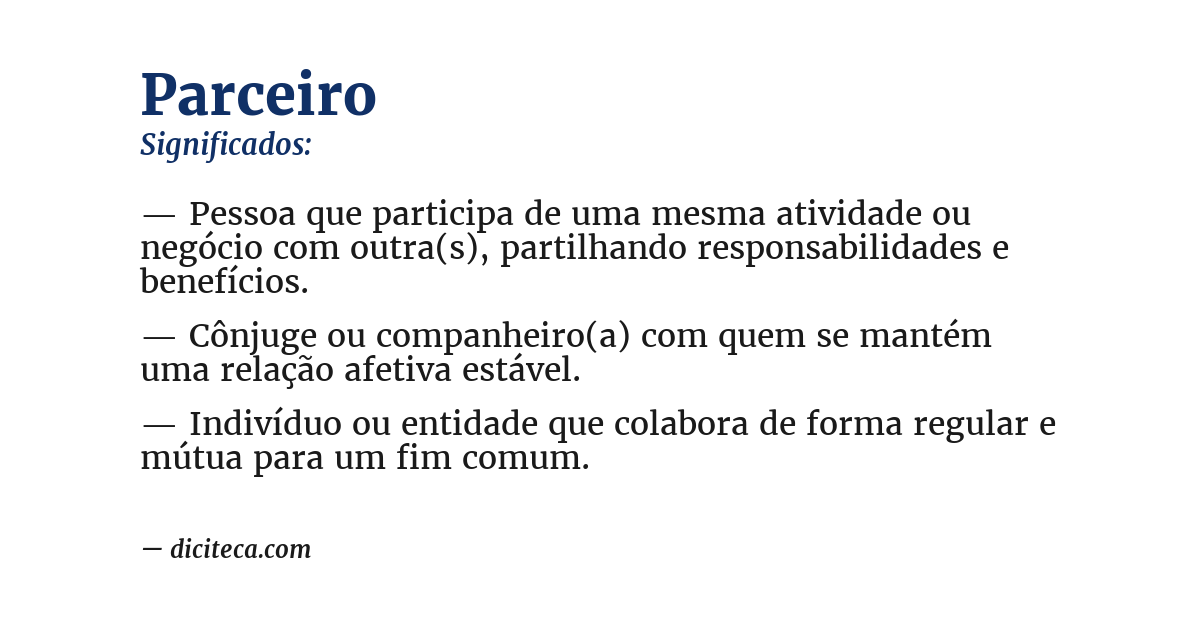 Significado de parceiro