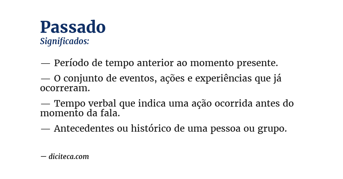 Significado de passado