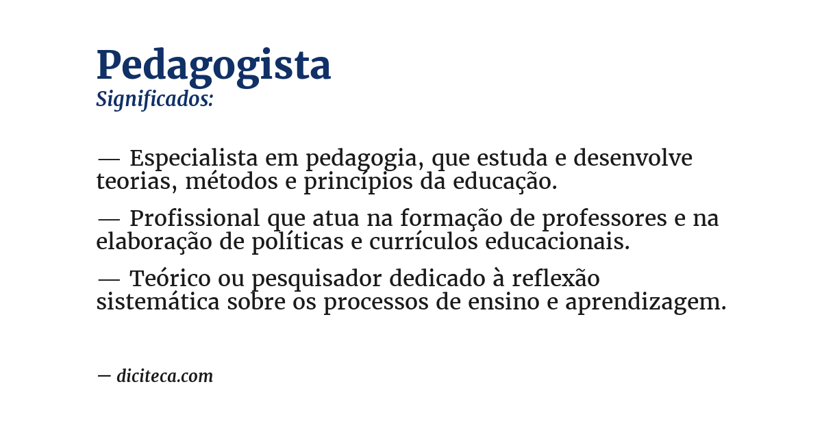 Significado de pedagogista