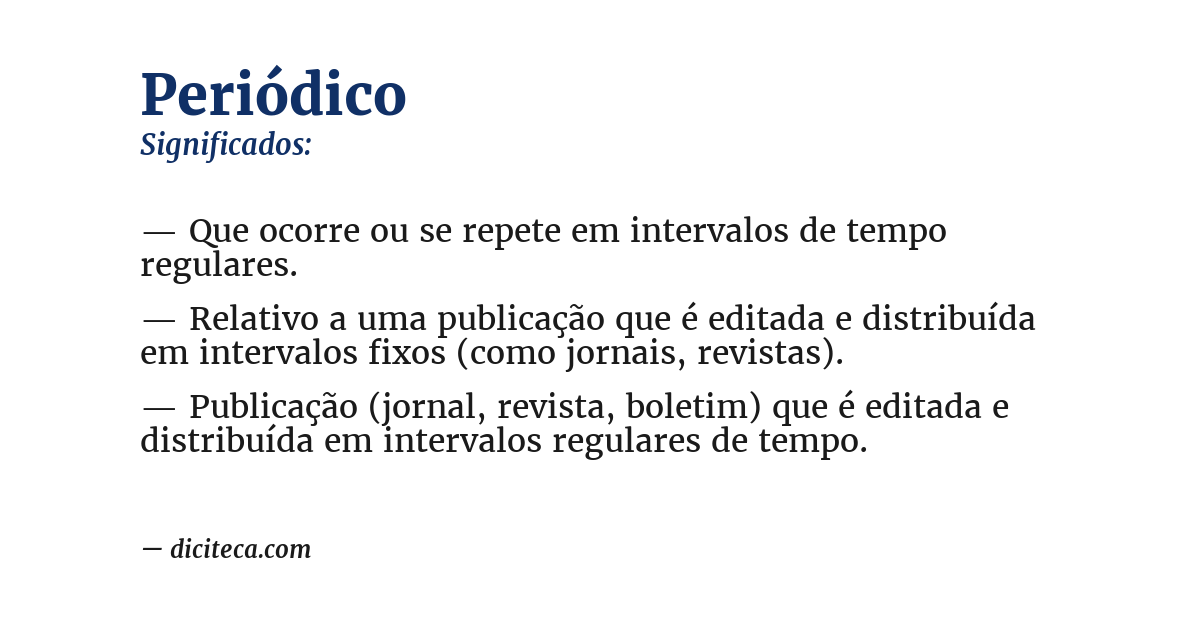 Significado de periódico