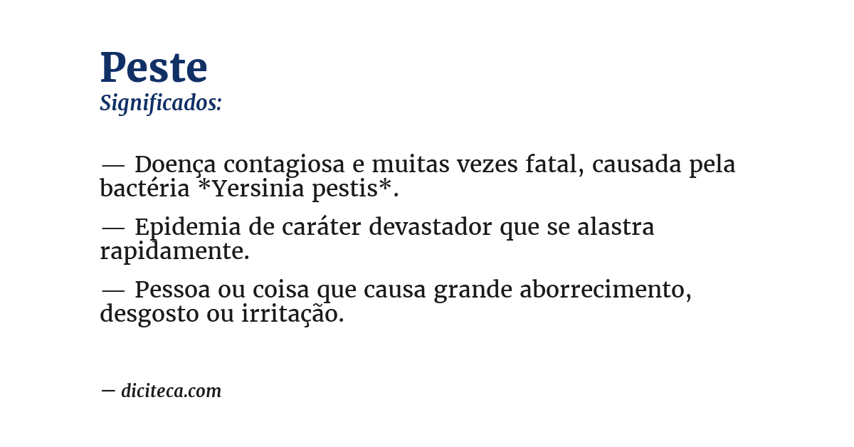 Significado de peste