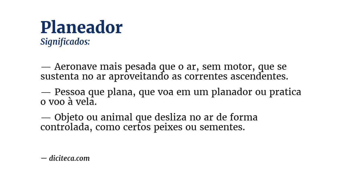 Significado de planeador