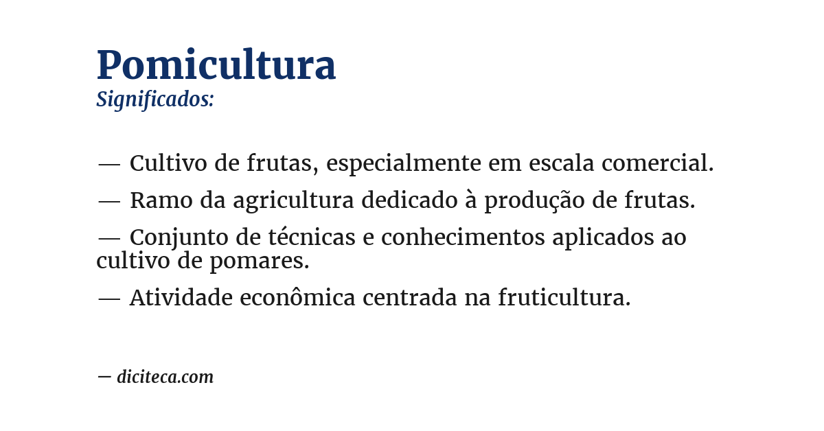 Significado de pomicultura