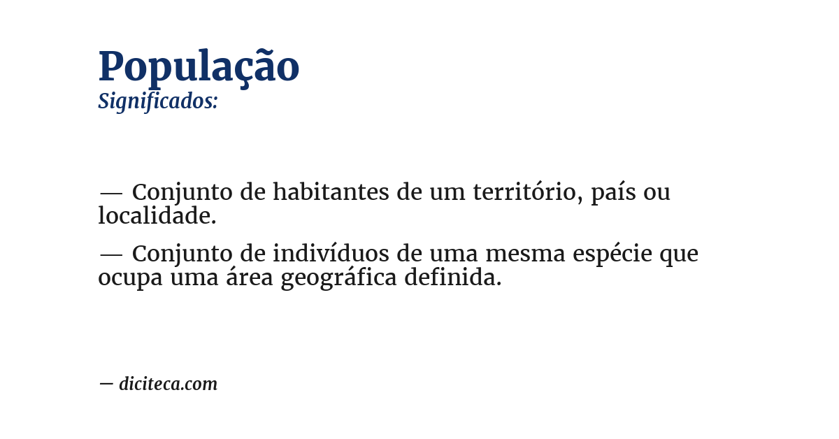 Significado de população