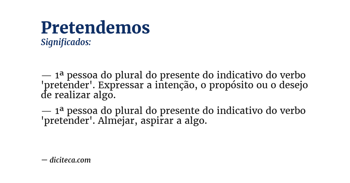 Significado de pretendemos