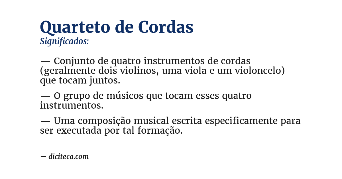 Significado de quarteto de cordas