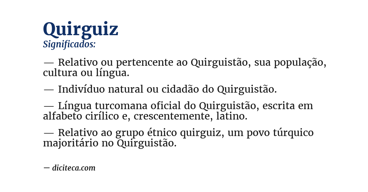 Significado de quirguiz