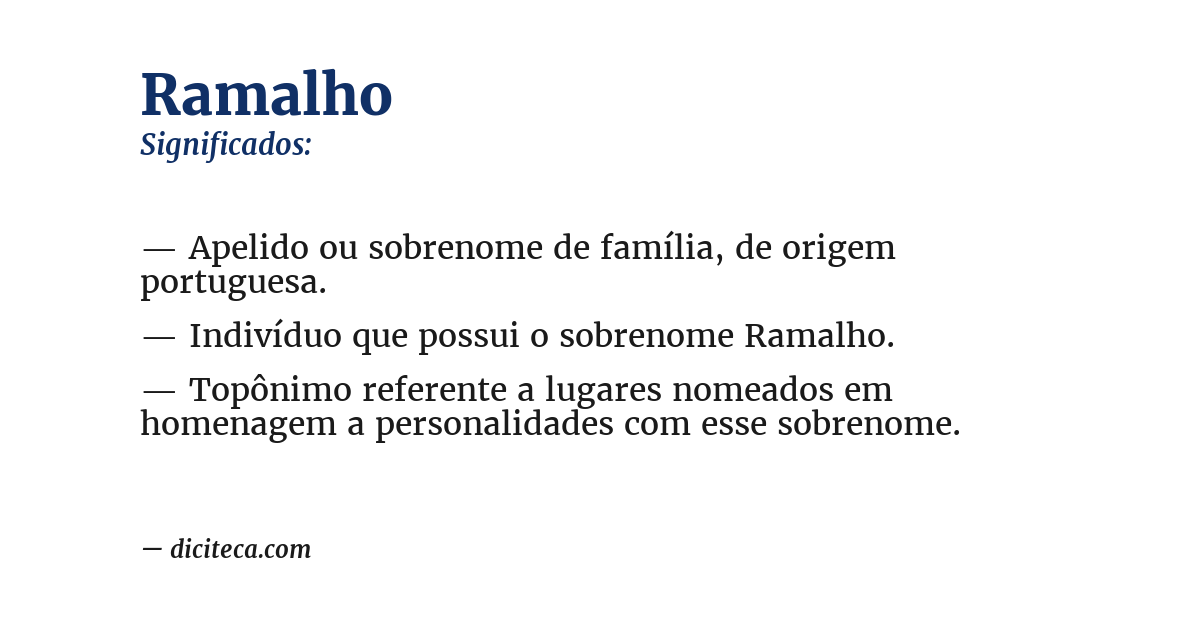 Significado de ramalho