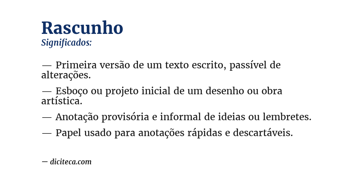 Significado de rascunho