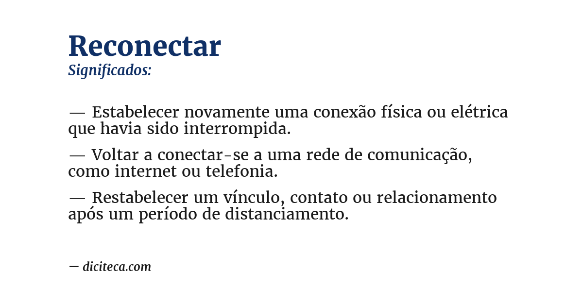 Significado de reconectar