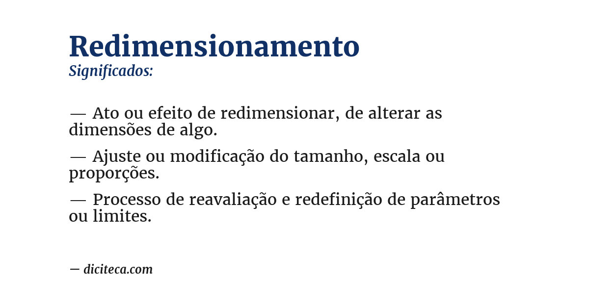 Significado de redimensionamento