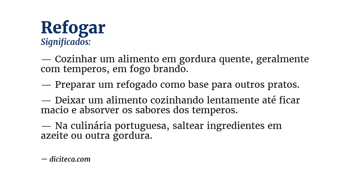 Significado de refogar