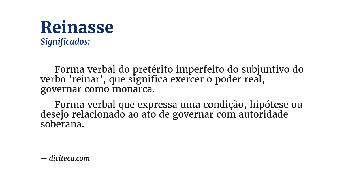 Significado de reinasse