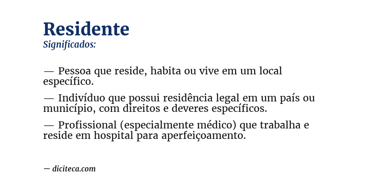 Significado de residente
