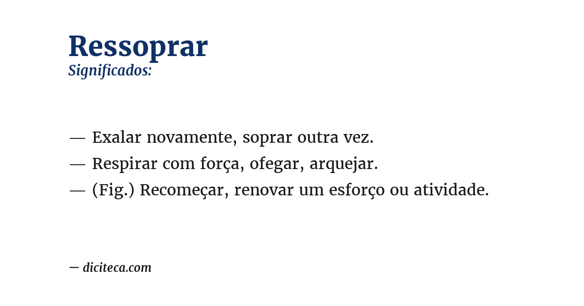 Significado de ressoprar