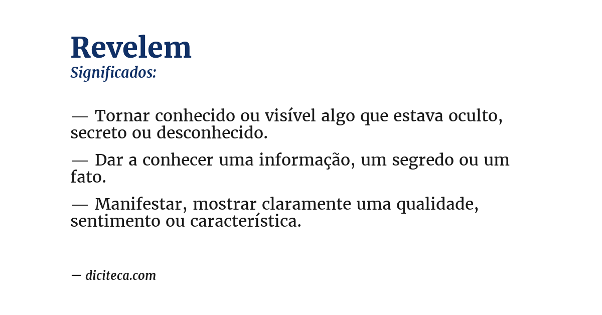 Significado de revelem