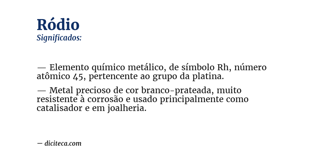Significado de ródio