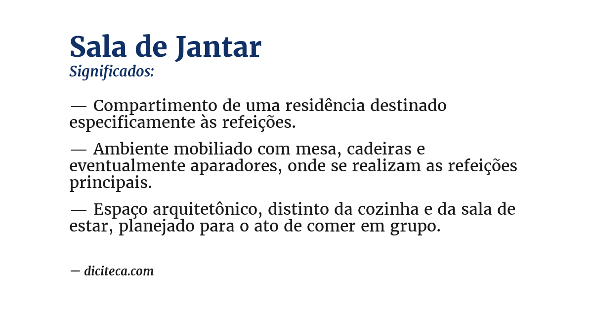 Significado de sala de jantar