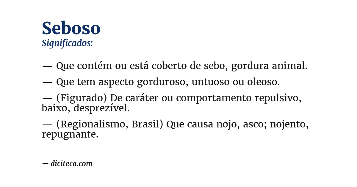 Significado de seboso