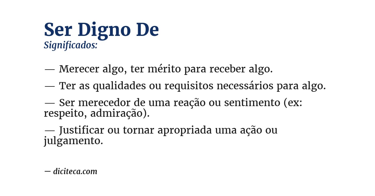 Significado de ser digno de
