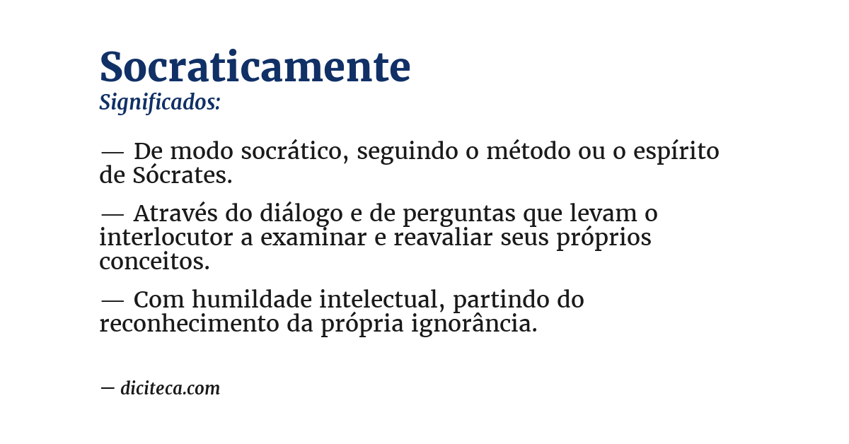 Significado de socraticamente
