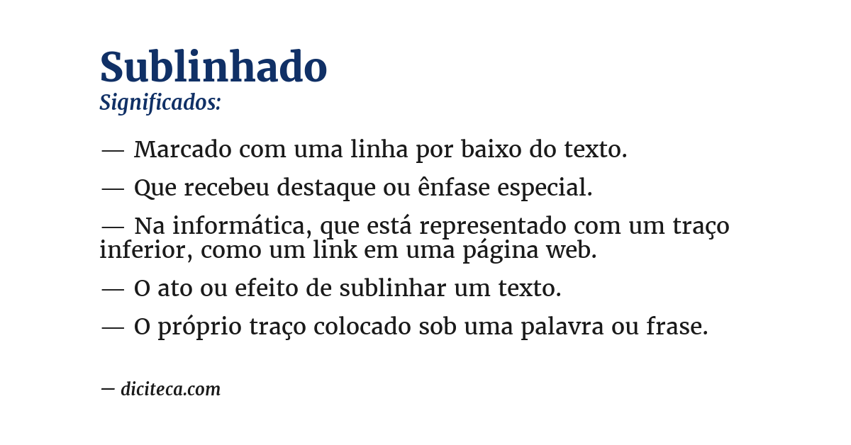Significado de sublinhado